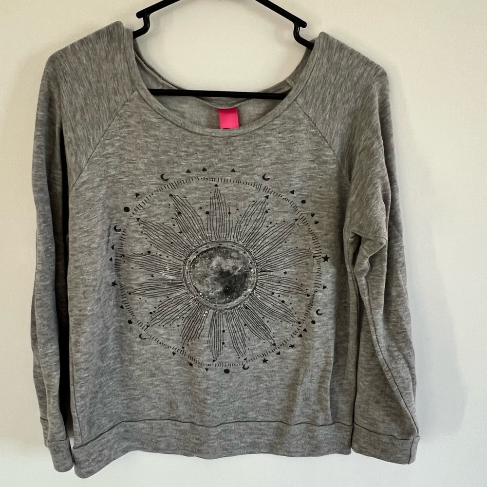Sunflower and moon wide neck top